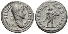 Imperio Romano SEVERUS ALEXANDER. Denarius. (Ar. 3.38g / 20mm). 230 AD Rome. (RIC 105). Ob: Laureate bust of Alejandro Severo on the right, around legend: IMP SEV ALEXAND AVG. Rev: Alejandro Severo sh