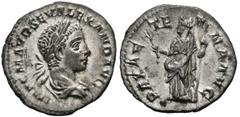 Imperio Romano SEVERUS ALEXANDER. Denarius. (Ar. 2.76g / 19mm). 223 AD Rome. (RIC 165). Anv: Laureate and draped bust of Alejandro Severo on the right, around the legend: IMP CM AVR SEV ALEXAND AVG. R