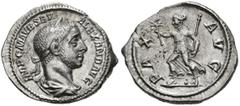 Imperio Romano SEVERUS ALEXANDER. Denarius. (Ar. 3.11g / 21mm). 226 AD Rome. (RIC 168). Anv: Laureate and draped bust of Alejandro Severo on the right, around the legend: IMP CM AVR SEV ALEXAND AVG. R