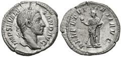 Imperio Romano SEVERUS ALEXANDER. Denarius. (Ar. 3.44g / 21mm). 228-231 AD Rome. (RIC 208). Ob: Laureate bust of Alejandro Severo on the right, around legend: IMP SEV ALEXAND AVG. Rev: Perpetuitas she