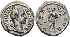 Imperio Romano SEVERUS ALEXANDER. Denarius. (Ar. 3.67g / 20mm). 228-231 AD Rome. (RIC 225). Ob: Laureate bust of Alejandro Severo on the right, around legend: IMP SEV ALEXAND AVG. Rev: Alejandro Sever