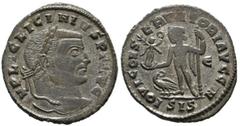 Imperio Romano LICINIUS I. Follis. (Ae. 5.05g / 24mm). 313-315 AD Siscia. (RIC 8 VAR). Anv: Laureate head of Licinius I on the right, around legend: IMP LICINIVS PF AVG. Rev: Jupiter standing to the l