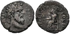 Imperio Romano PERTINAX. Denarius. (Ar. 2.44g / 18mm). 193 AD Rome. (RIC 8a). Anv: Laureate head of Pertinax on the right, around legend: IMP CAES P HELV PERTIN AVG. Rev: Ops seated left carrying spik