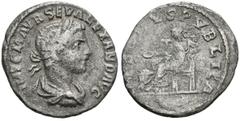 Imperio Romano SEVERUS ALEXANDER. Denarius. (Ar. 2.25g / 19mm). 222 AD Rome. (RIC 178). Anv: Laureate and draped bust of Alejandro Severo on the right, around the legend: IMP CM AVR SEV ALEXAND AVG. R