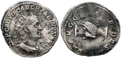 Imperio Romano BALBINUS. Antoninian. (Ar. 4.86g / 22mm). 238 AD Rome. (RIC 11). Anv: Bust radiated, draped and with cuirass to the right, around legend: IMP CAES D CAEL BALBINVS AVG. Rev: Interlocking