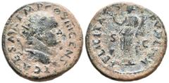 Imperio Romano TITO. Dupondio. (Ae. 11,24g/27mm). 74 d.C. Roma. (RIC 742). Anv: Busto radiado de Tito a derecha, alrededor leyenda: T CAESAR IMP COS III CENS. Rev: Felicitas estante a izquierda portan