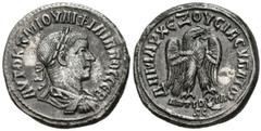 Imperio Romano FILIPO II. Tetradracma. (Ar. 12,47g/26mm). 247-249 d.C. Seleucis y Pierria. (McAlee 1042). Anv: Busto laureado, drapeado y con coraza de Filipo II a derecha, alrededor leyena griega. Re