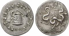 LYDIA. Tralleis. AR Tetradrachm, cistophoric type, circa 166-67 BC. Silver. 12.68 Grams. SNG von Aulock 3256 var. Very Fine. RARE.