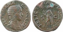 Roman imperial coins Julia Mamée, sesterce, Rome, 230 A/IVLIA MAMA - EA AVGVSTA Buste diadémé et drapé à droite R/FELICITAS PVBLICA/ S C La Félicité assise à gauche, tenant un caducée et une corne d'a