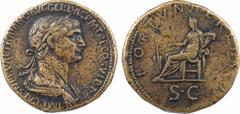 Roman imperial coins Trajan, sesterce, Rome, 113 A/IMP CAES NERVAE TRAIANO AVG GER DAC P M TR P COS VI P P Buste lauré à droite, drapé et cuirassé, vu de trois quarts en arrière R/FORTVNAE REDVCI/ S C