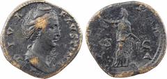 Roman imperial coins Divine Faustine Mère, sesterce, Rome, après 141 A/DIVA - FAVSTINA Buste drapé à droite, vu de trois quarts en avant R/AVGVSTA/ S/ C Cérès à droite, tête à gauche, le bras droit le
