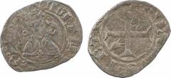 Feudal coins Comtat Venaissin, Martin V, double denier, s.d. Avignon A/MARTIN[///] QU[INTU]S Buste mitré de face, avec croix, entre deux annelets R/+ SANCTVS: PETRVS Croix cantonnée de deux clés en sa