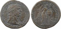 Roman imperial coins Trajan, sesterce, Rome, 103-111 A/IMP CAES NERVAE TRAIANO AVG GER DAC P M TR P COS V P P Tête laurée à droite, avec pan de draperie sur l'épaule gauche R/SPQR OPTIMO PRINCIPI/ S C