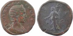 Roman imperial coins Julia Mamée, sesterce, Rome, 231-235 A/IVLIA MAMAEA AVGVSTA Buste diadémé et drapé à droite, vu de trois quarts en avant R/VE - STA/ S/ C Vesta à gauche, tenant une patère et un s