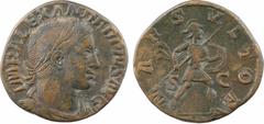 Roman imperial coins Sévère Alexandre, sesterce, Rome, 231-235 A/IMP ALEXANDER PIVS AVG Buste lauré à droite, drapé et cuirassé, vu de trois quarts en avant R/MARS VLTOR Mars marchant à droite, tenant