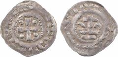 Feudal coins Normandie, Richard II ou III, denier au calvaire, s.d. (996-1027) A/[+ RICHARDVS] Croix cantonnée de quatre besants R/[(à 6 h.) + REDEMCORI] Calvaire formé d'une croix sur deux gradins, a