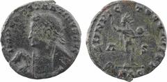 Roman imperial coins Constantin Ier, follis ou nummus, Lyon, 316 A/IMP CONSTANTINVS AVG Buste diadémé à gauche et tenant un cheval par la bride R/SOLI INVIC - TO COMITI/ P - S// PLG Sol debout à gauch