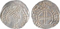 Feudal coins Touraine, Tours et Chinon, sous Robert Ier, denier, s.d. (c.920) A/TVRON Buste diadémé à droite de Saint Martin R/+ CAINONI CASTRO Croix Argent 20,9 mm 1,43 g 12 h SUP+ / TTB+, RR D.322, 