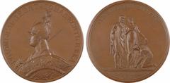 World medals Russie, Alexandre Ier, la libération de Berlin, par Klepikov, 1813 (1835) Saint-Pétersbourg A/Inscription en cyrillique Buste casqué d'Alexandre Ier à gauche représenté à l'image du Dieu 