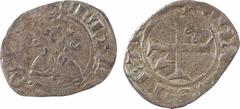 Feudal coins Comtat Venaissin, Martin V, double denier, s.d. Avignon A/MARTIN[///] QU[INTU]S Buste mitré de face, avec croix, entre deux annelets R/+ SANCTVS: PETRVS Croix cantonnée de deux clés en sa