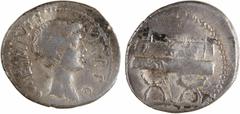 Roman republican coins Octave, denier, Rome, 42 av. J.-C Octave, denier, Rome, 42 av. J.-C A/CAESAR III - VIR R P C Tête nue à droite R/CAE[SAR DICT PER] sur la chaise Argent 18,0 mm 3,80 g 7 h Chaise