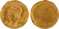 Roman imperial coins Constantin Ier, médaillon d'or uniface, Aquilée ou Ticinum, c.318 Constantin Ier, médaillon d'or uniface, Aquilée ou Ticinum, c.318 A/IMP CONSTANTINVS PF AVG Buste cuirassé et cas