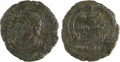 Roman imperial coins Julien II, nummus, Rome, 361-363 Julien II, nummus, Rome, 361-363 A/D N FL CL IVLI - ANVS P F AVG Buste casqué et diadémé à gauche, avec cuirasse, tenant une lance et un bouclier 