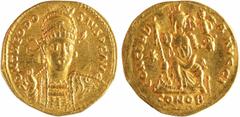 Roman imperial coins Théodose II, solidus, Constantinople, 10e officine, 408-420 Théodose II, solidus, Constantinople, 10e officine, 408-420 A/D N THEODO - SIVS P F AVG Buste casqué, diadémé et cuiras