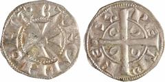 Feudal coins Barcelone (comté de), Pierre Ier, denier, s.d. (1196-1213) Barcelone (comté de), Pierre Ier, denier, s.d. (1196-1213) A/BARCINONA. Croix avec annelet en cœur R/PE - TR' - RE - .X. Billon 