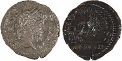 Roman imperial coins Septime Sévère, denier, Rome, 201-210 A/SEVERVS PIVS AVG Tête laurée à droite R/INDVLGENTIA AVGG/ IN CARTH La déesse Caelestis assise sur un lion, courant à droite, tenant un foud