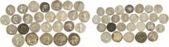 World coins Lot de 27 monnaies romaines en argent : 22 deniers et 5 antoniniens Argent TTB Lot de 27 monnaies romaines en argent comprenant 22 deniers de l'Empire romain (Trajan, Hadrien, Marc-Aurèle,