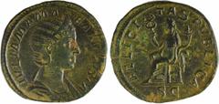 Roman imperial coins Julia Mamée, sesterce, Rome, 230 A/IVLIA MAMA-EA AVGVSTA Buste diadémé et drapé à droite R/FELICITAS PVBLICA/ S C La Félicité assise à gauche, tenant un caducée et une corne d'abo