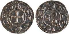 Feudal coins Toulouse (évêché de), Guillaume III Taillefer et l'évêque Hugues, denier, s.d. (c.950-972) Toulouse A/+ VILLELMO Croix R/+ TOLVSA CIV Dans le champ V, G et O Argent 18,6 mm 1,21 g 6 h SUP