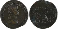 Monnaies / Coins Agrippine Mère (sous Caligula), sesterce, Rome, 40-41 A/AGRIPPINA M F MAT C CAESARIS AVGVSTI Buste drapé à droite R/SPQR/ MEMORIAE/ AGRIPPINAE Carpentum à gauche tiré par deux mules, 