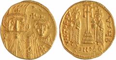 Byzantine coins / Monnaies byzantines Constant II et Constantin IV, Héraclius et Tibère, solidus, Constantinople, 8e ? officine, 659-668 A/d N CONS - TNAI Bustes couronnés et drapés de Constant II et 