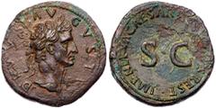 Ancient Coins Divus Augustus. Æ Sestertius (25.62 g), died AD 14. Rome, under Nerva, AD 96-98. DIVVS AVGVSTVS, laureate head of Augustus right. Reverse: IMP NERVA CAESAR AVGVSTVS REST, around large S 