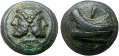 Ancient Coins Anonymous. Aes Grave As (325.9 g), ca. 225-217 BC. Libral series. Rome. Head of bearded Janus; below, mark of value; all on a raised disk. Reverse: Prow of galley to right; above, I (mar