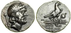Lycia, Oenoanda / Oinoanda. Silver Stater (8.38g) early Second Century BC. Laureate head of Zeus right; behind, B and lotus-tipped scepter. Reverse: Eagle standing right atop thunderbolt; before, roun