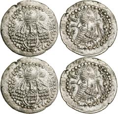Sasanian Kingdom. Ardashir I. Silver Drachm (2.9 g), AD 223/4-240. Mint A ("Stakhr"), ca. AD 205/6-224. Diademed bust of Ardashir I facing, wearing Parthian-style tiara ornamented with pellet-in-cresc