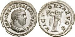 Balbinus. Silver Denarius (2.9 g), AD 238. Rare. Rome. IMP C D CAEL BALBINVS AVG, laureate, draped and cuirassed bust of Balbinus right. Reverse VICT-ORIA AVGG, Victory standing facing, head left, hol