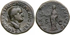 Galba. Æ Dupondius (13.5 g), AD 68-69. Rome, AD 68. SER GALBA IMP CAESAR AVG TR P, laureate head of Galba right. Reverse: PAX AVGVSTA, S C across field, Pax standing facing, head left, holding branch 