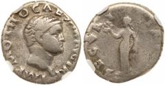 Otho. Silver Denarius (3.24 g), AD 69. Rome. IMP M OTHO CAESAR AVG TR P, bare head of Otho right. Reverse: SECVRITAS P R, Securitas standing left, holding wreath and scepter. RIC 7; Sear 2151; BMC 13.