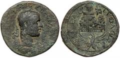 City Coins of Judea - Neapolis. Volusian, 251-253 AD. AE 25 (11.2 gr). Laureate head of Volusian, slightly bearded facing right. Reverse: C, Mount Gerizim with spread wings of eagle below. Rosenberger
