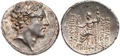 Seleukid Kingdom. Antiochos IV Epiphanes. Silver Tetradrachm (16.58 g), 175-164 BC. Antioch on the Orontes, ca. 168-164 BC. Diademed head of Antiochos IV right. Reverse: BAΣIΛEΩΣ ANTIOΧOY ΘEOY EΠIΦANO