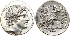Seleukid Kingdom. Antiochos IV Epiphanes. Silver Tetradrachm (16.69 g), 175-164 BC. Antioch on the Orontes, ca. 173/2-169/8 BC. Diademed head of Antiochos IV right. Reverse: BAΣIΛEΩΣ ANTIOΧOY ΘEOY EΠI