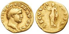 Otho. Gold Aureus (6.84 g), AD 69. Rome. IMP M OTHO CAESAR AVG TR P, radiate head of Otho right. Reverse: SECVR-I-[TA]S P R, Securitas standing facing, head left, holding wreath and scepter. RIC 7; BM