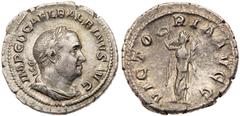 Balbinus. Silver Denarius (3.08 g), AD 238. Rome. IMP C D CAEL BALBINVS AVG, laureate, draped and cuirassed bust of Balbinus right. Reverse: VICTORIA AVGG, Victory standing facing, head left, holding 