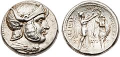 Seleukid Kingdom. Seleukos I Nikator. Silver Tetradrachm (17.38 g), 312-281 BC. Susa, ca. 303/2 BC. Head of hero right (assimilating Seleukos I, Alexander the Great and Dionysos), wearing helmet cover