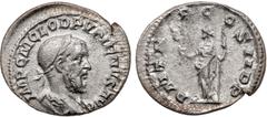 Pupienus. Silver Denarius (2.55 g), AD 238. Rome. IMP C M CLOD PVPIENVS AVG, laureate, draped and cuirassed bust of Pupienus right. Reverse: P M T R P COS II P P, Felicitas standing facing, head left,