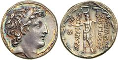 Seleucid Kingdom. Antochos VIII, 121-96 BC. AR Tetradrachm (16.13 g), Ake-Ptolemais mint. Diademed head of Antiochos right. Reverse: Zeus Ouranios, in himation, stands left, holding scepter and star, 